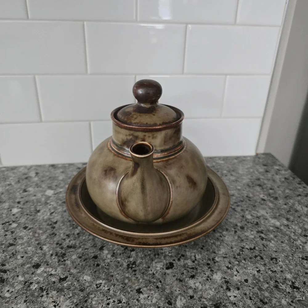 Langenthal Sahara Teekanne Teapot with Lid and‎ Saucer Plate Brown 339513
